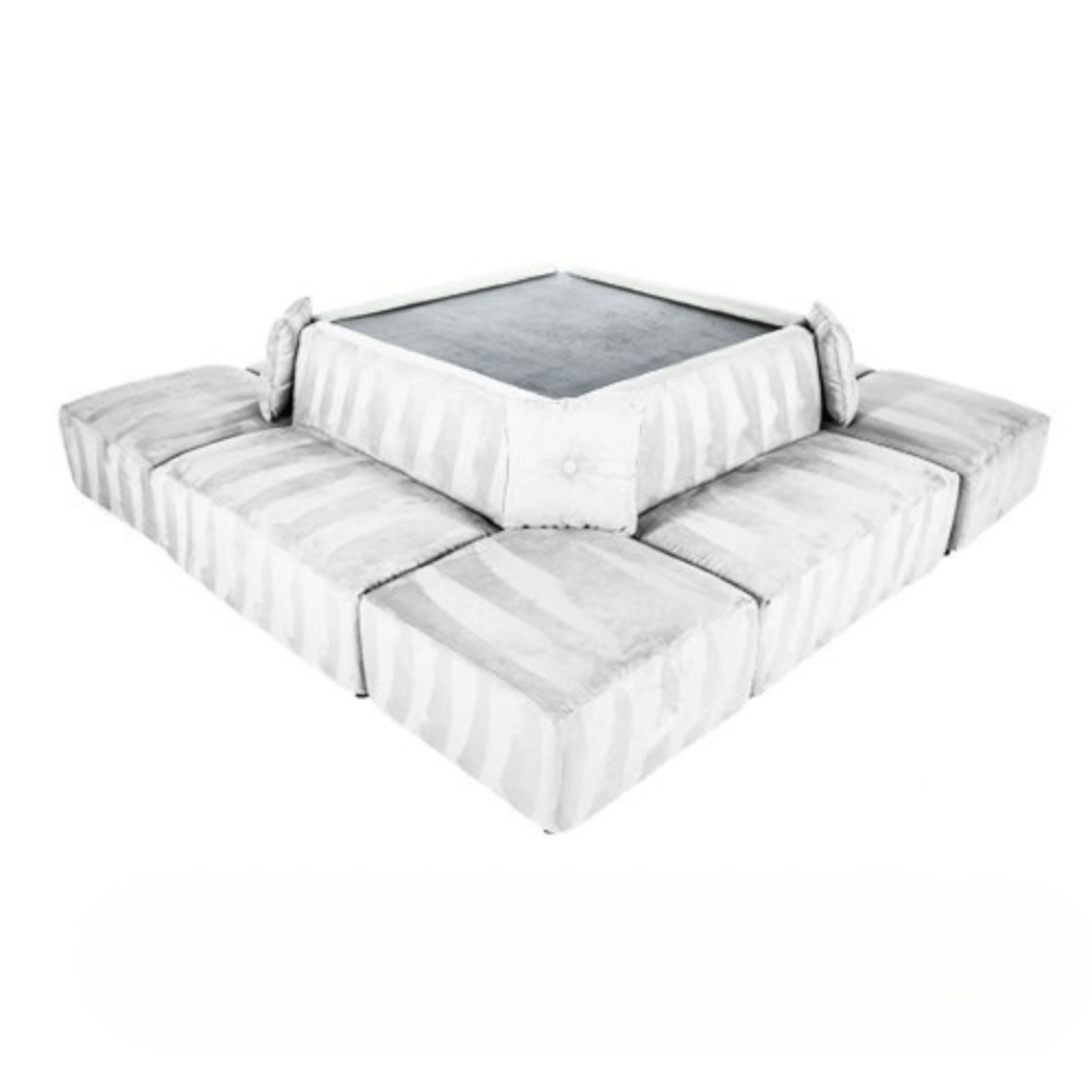 Square Sectional - White