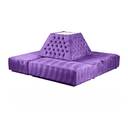 Square Tufted Banquette - Purple