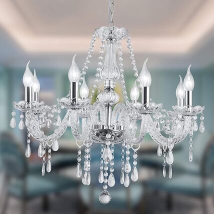 Silver Chandelier Eight Lights