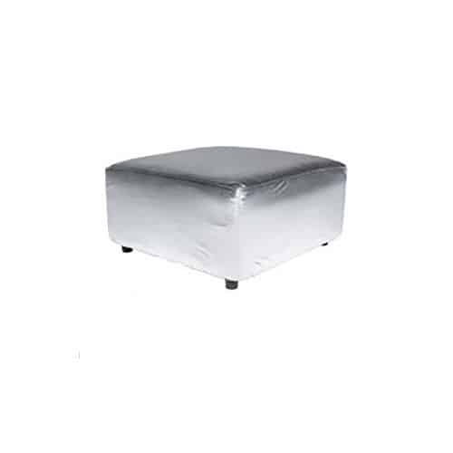 Silver 48" Square Ottoman