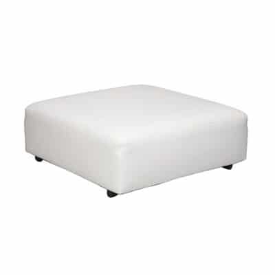 White 48" Square Ottoman
