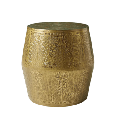 Embossed Gold Barrel Table