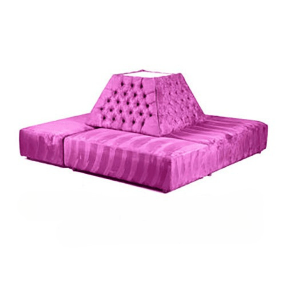 Square Tufted Banquette - Pink