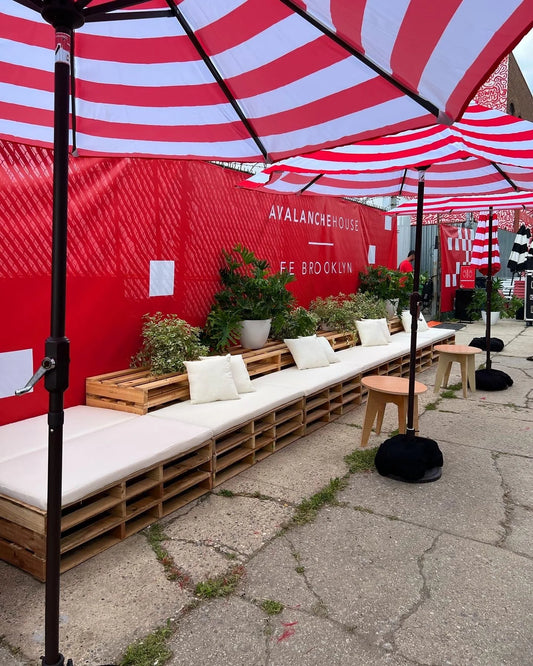 Wood Pallet Lounge - Sideline View