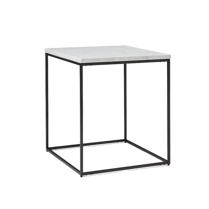 Marble + Metal Box Frame Side Table