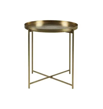 Antique Brass Tray Side Table