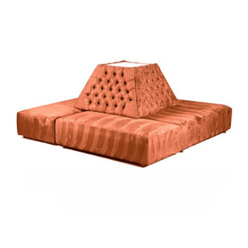 Square Tufted Banquette - Orange