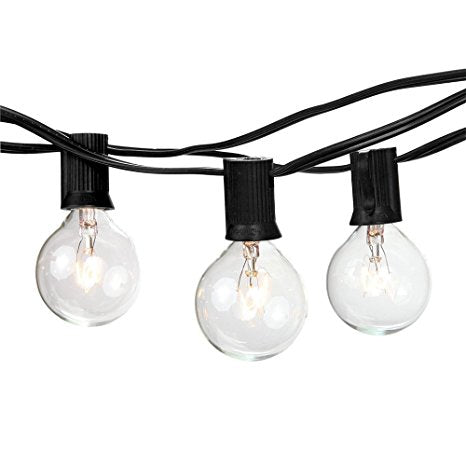 Black String Globe Lights – 50ft.