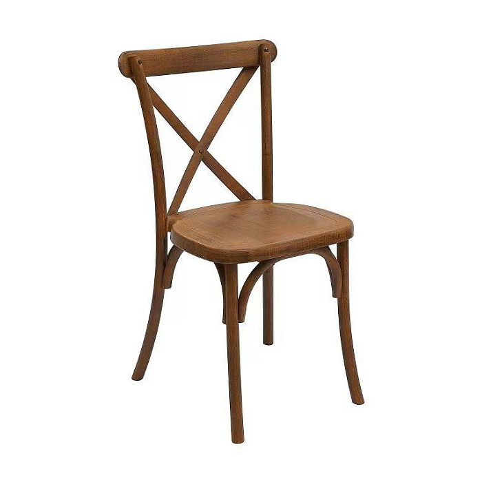 Cross-back Chair - Brown