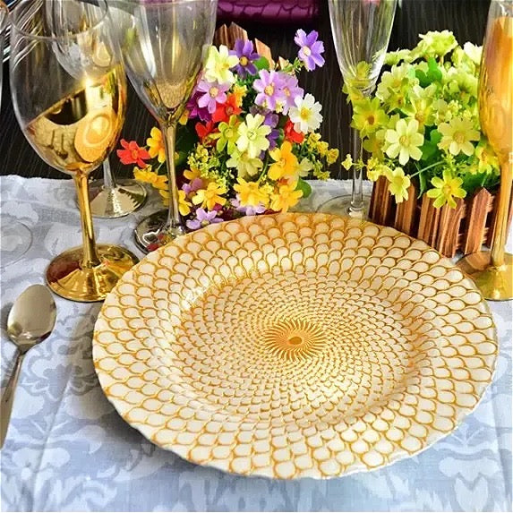 Gold Peacock Charger