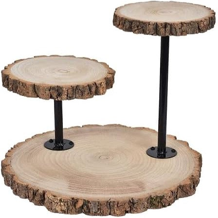 Rustic Wood Slice Dessert Stand
