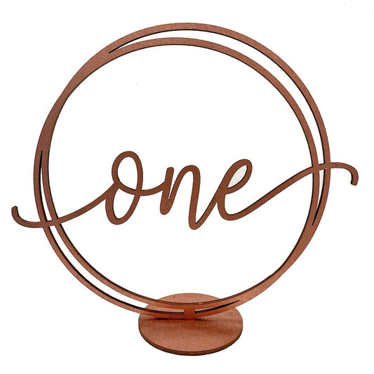 Rose Gold Round Table Number