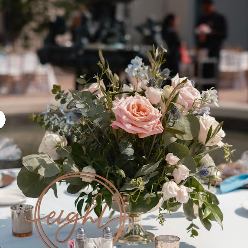 Rose Gold Round Table Number