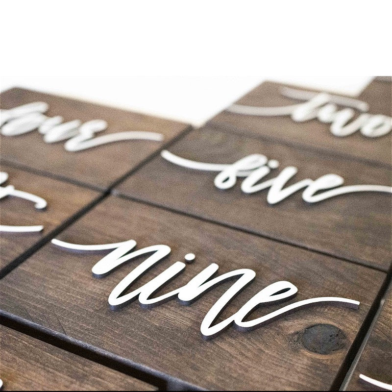 Wood Block Table Numbers