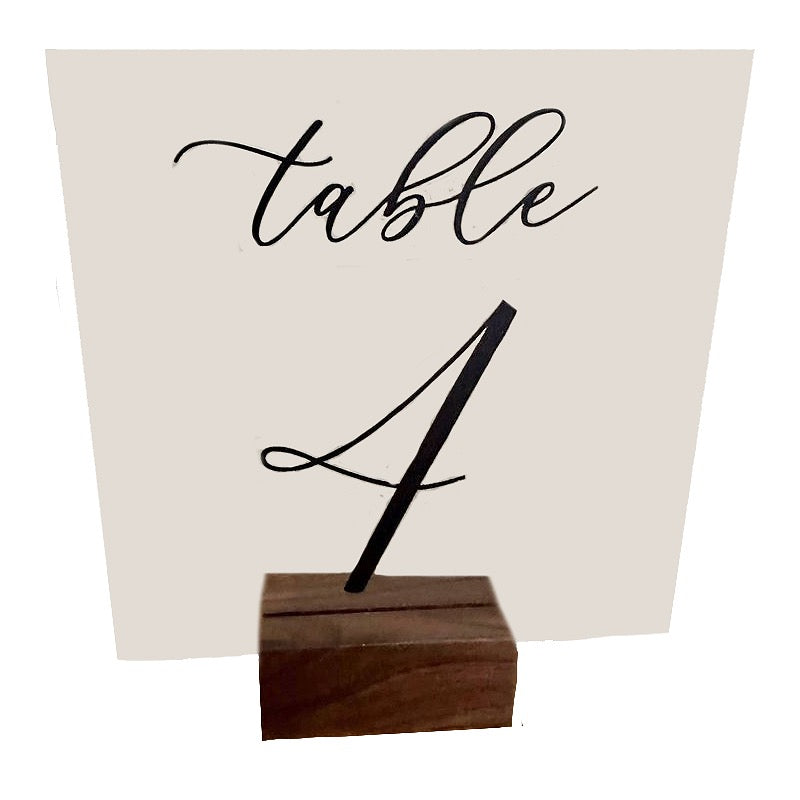 Clear and Black Table Numbers