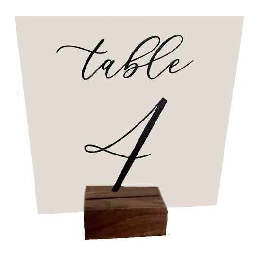 Clear and Black Table Numbers