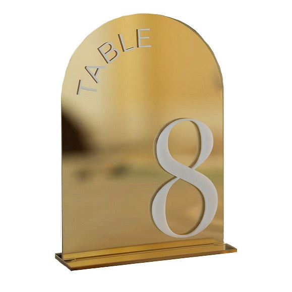 Gold Mirror Table Numbers
