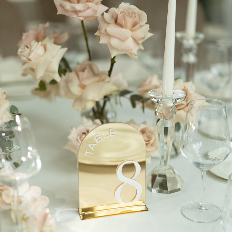 Gold Mirror Table Numbers