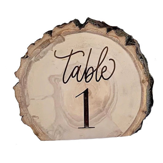 Aspen Wood Slice Table Numbers
