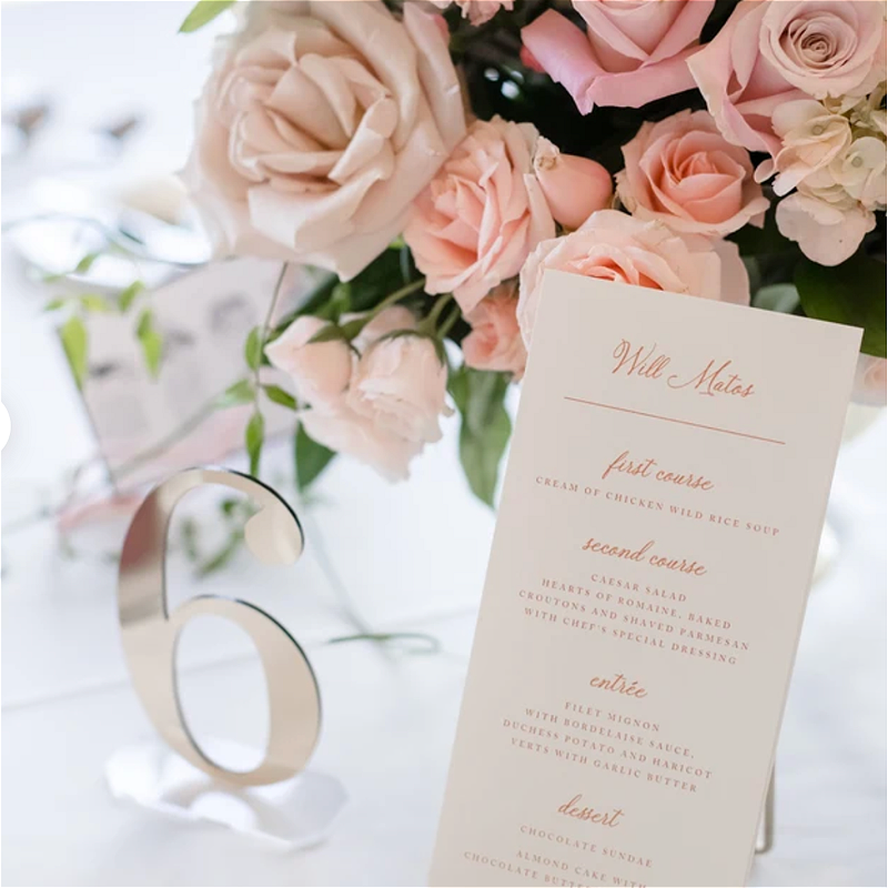 Simple Gold Table Number