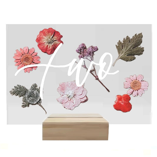 Pressed Flower Table Numbers
