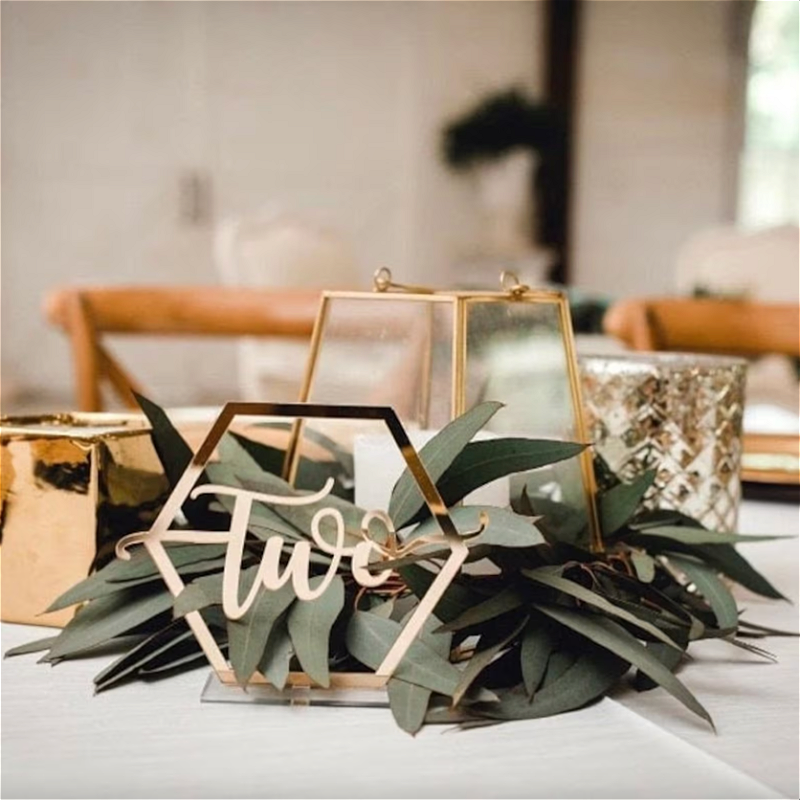 Gold Hexagon Table Numbers