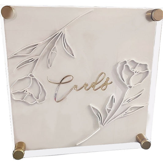 White and Gold Floral Card Box