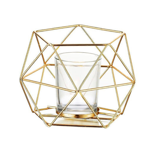 Gold Geometric Candle Holder