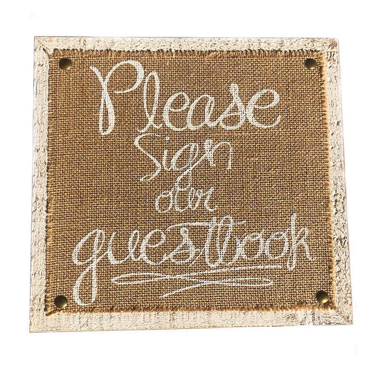 Guestbook Burlap Sign