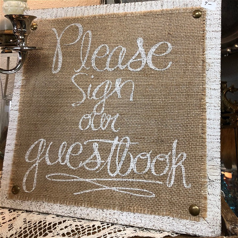 Guestbook Burlap Sign