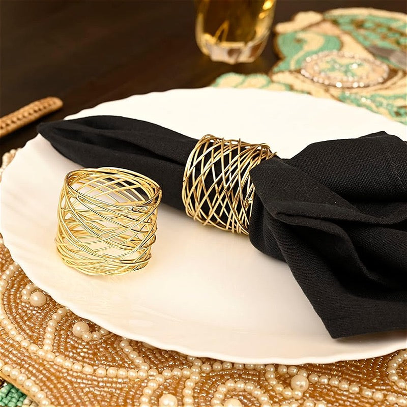 Napkin Rings - Gold Metal