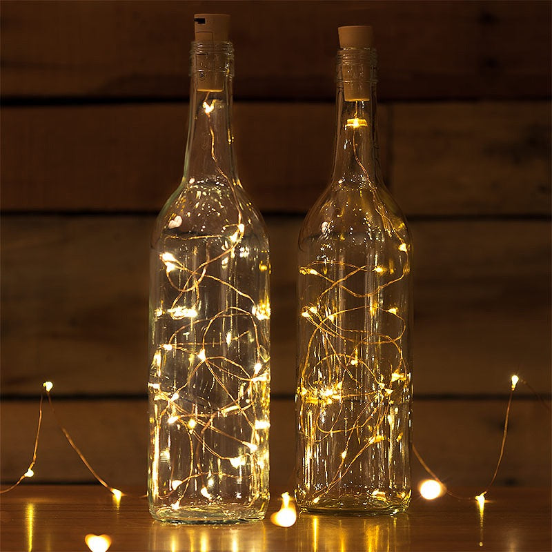 Wine Bottle with Fairy Lights