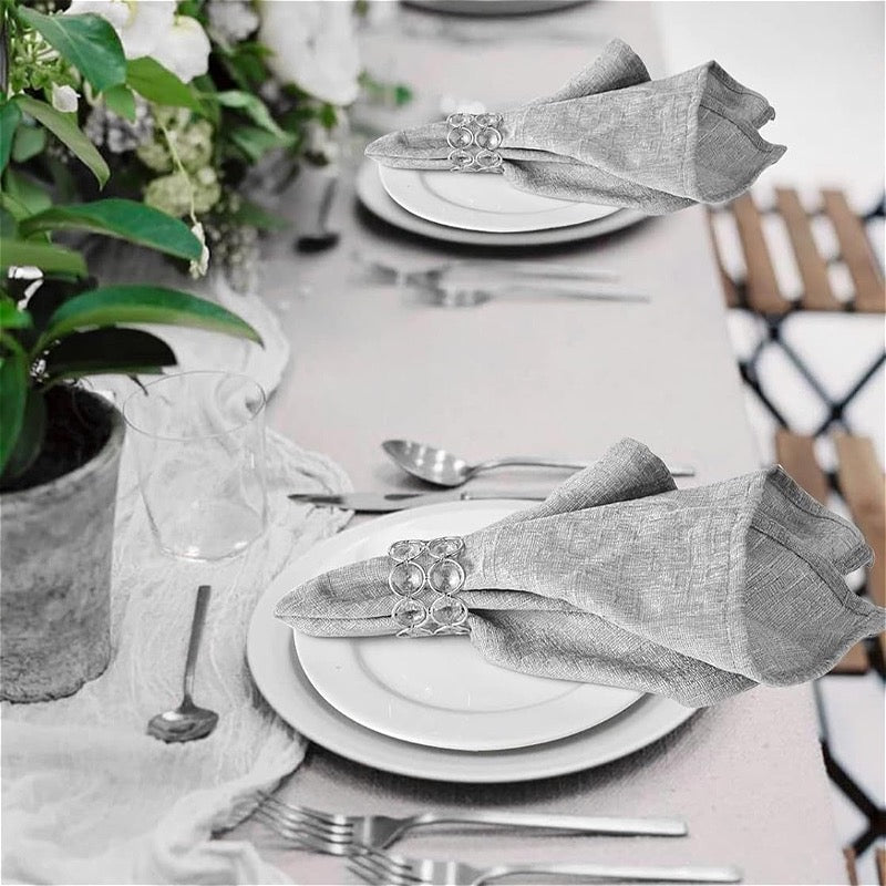 Napkin Rings - Silver/Crystal