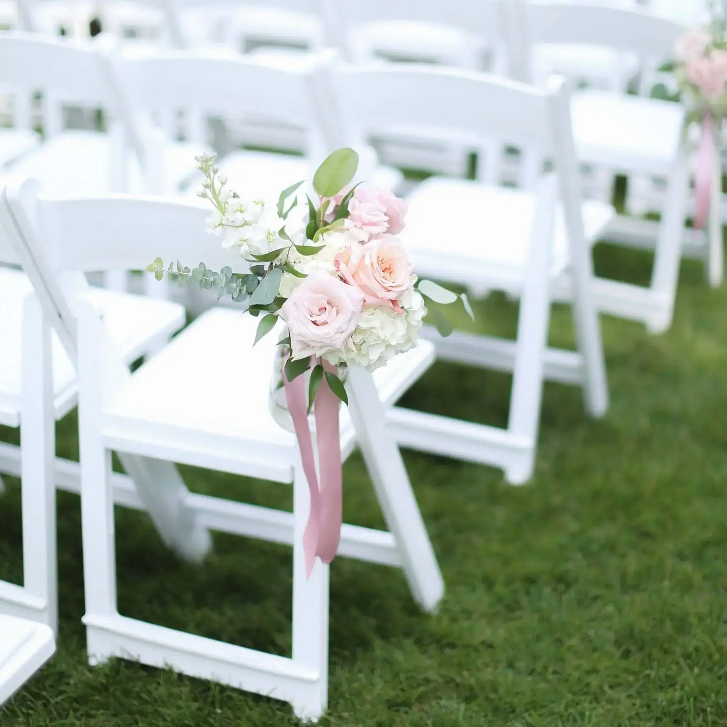 Padded White Resin Foldable Chair