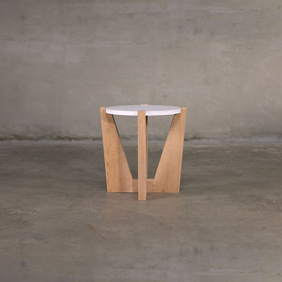 Marble Wood End Table
