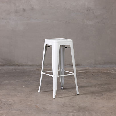 White Metal Stool