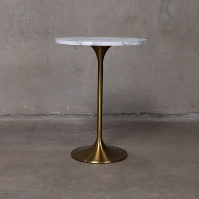 Tulip Pub Table - White Marble