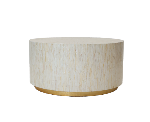 Mother of Pearl Drum Coffee Table