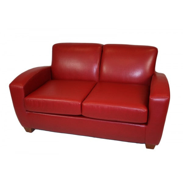 Scandic Leather Loveseat - Red