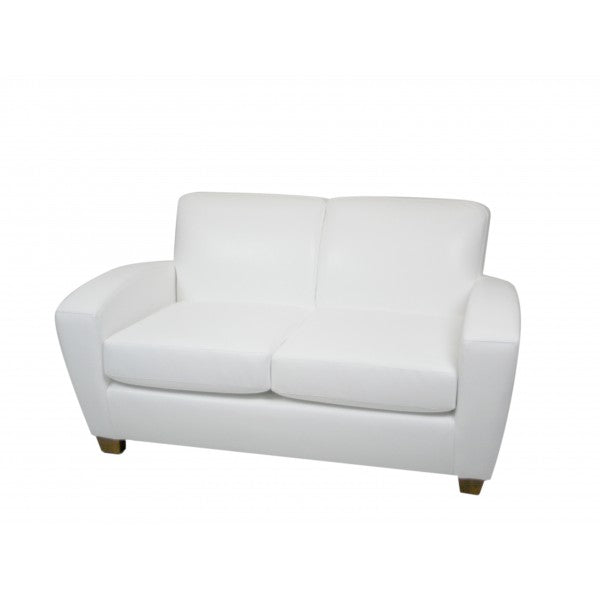 Scandic Leather Loveseat - White