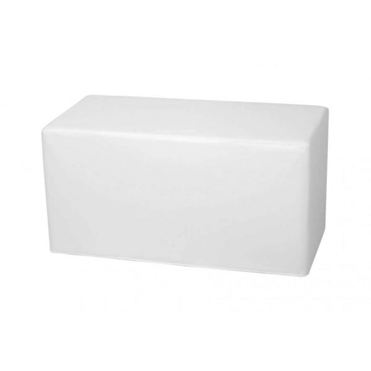 Rectangle Block Ottoman - White
