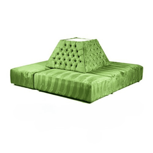 Square Tufted Banquette - Green