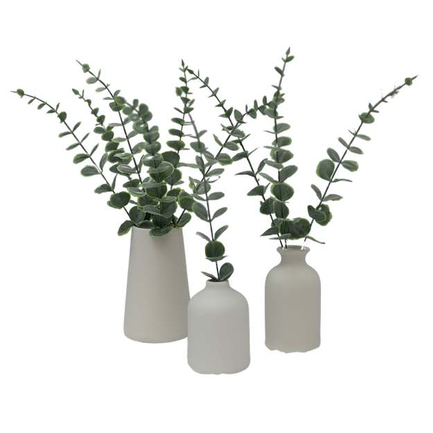 Ceramic White Bud Vase Trio