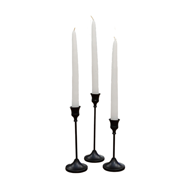 Classic Black Iron Taper Candle Holders