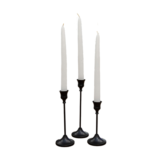 Classic Black Iron Taper Candle Holders