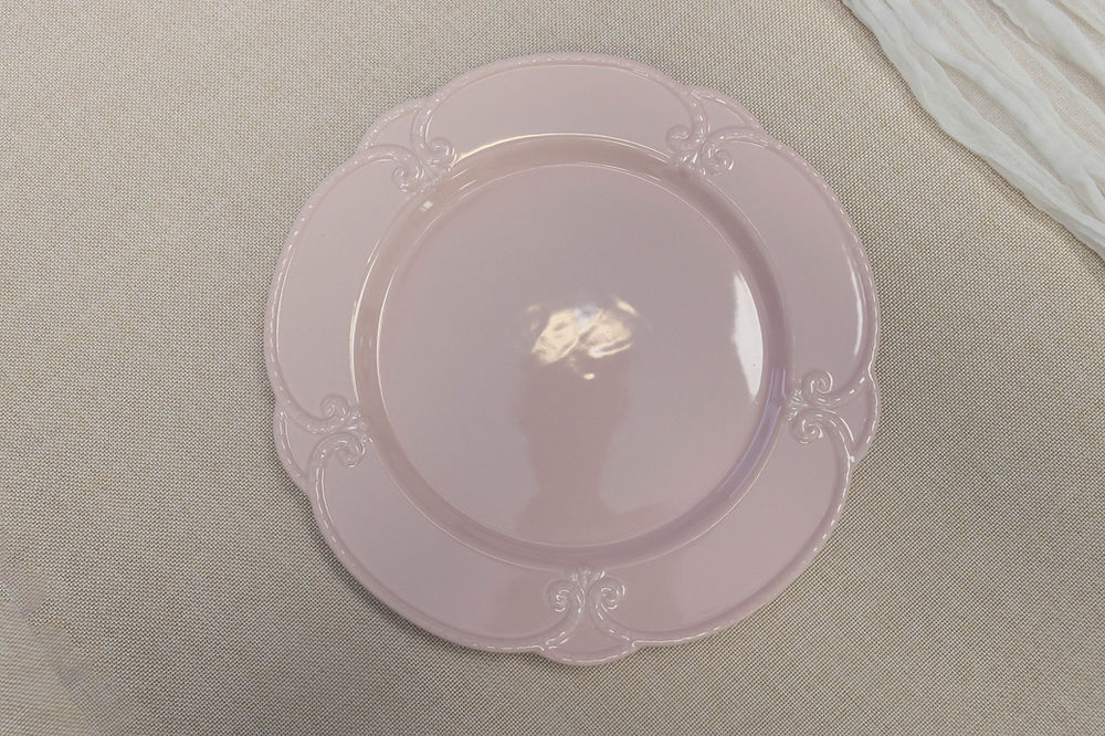 Blush Pink Embossed Dinnerware Set