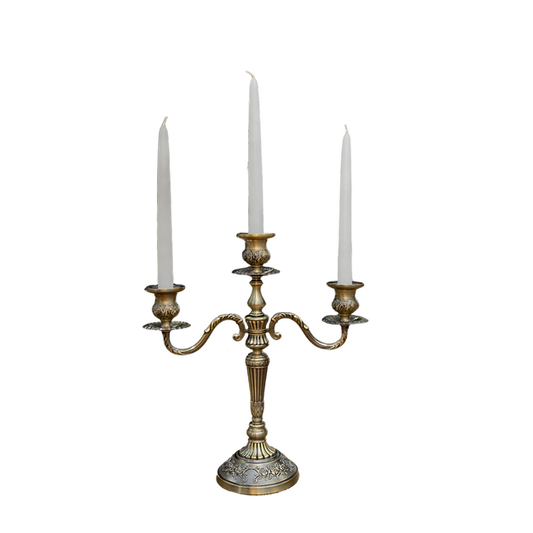 Vintage Style Candelabra Three Arms Bronze