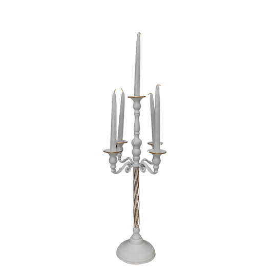 Large Elegant Five-Headed Iron Candlestick Holders