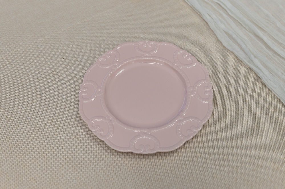 Blush Pink Embossed Dinnerware Set