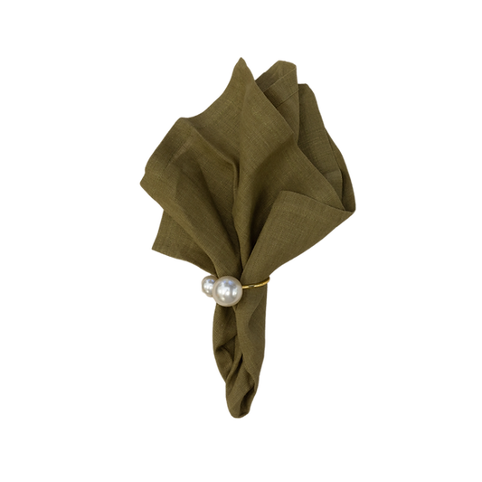 Gold Pearl Napkin Ring